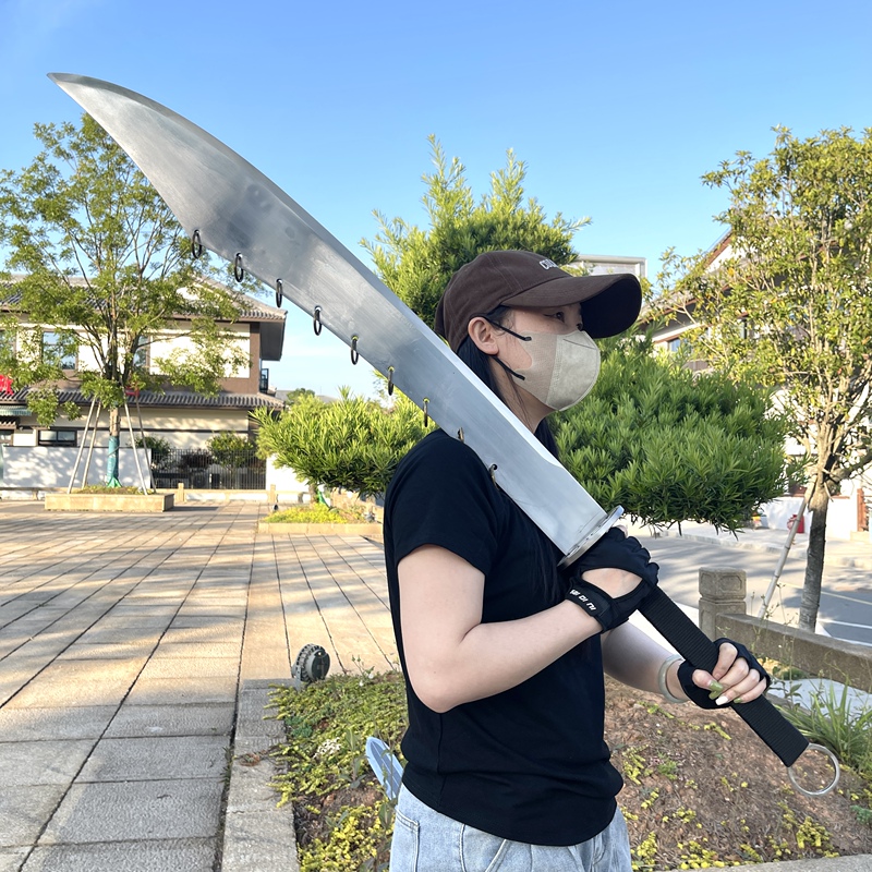 Super Large Nine-Ring Integrated Steel Knife for Martial Arts Self-Defense, Car-Mounted Outdoor Decoration, Unsharpened Cold Weapon Super Large Nine-Ring Integrated Steel Knife for Martial Arts Self-Defense, Car-Mounted Outdoor Decoration, Unsharpened Cold Weapon