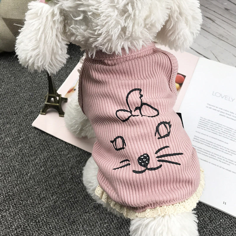 New spring summer clothes Puppy clothes cute harnesses vest All cotton strips Teddy teddy Beumami puppy clothes-Taobao