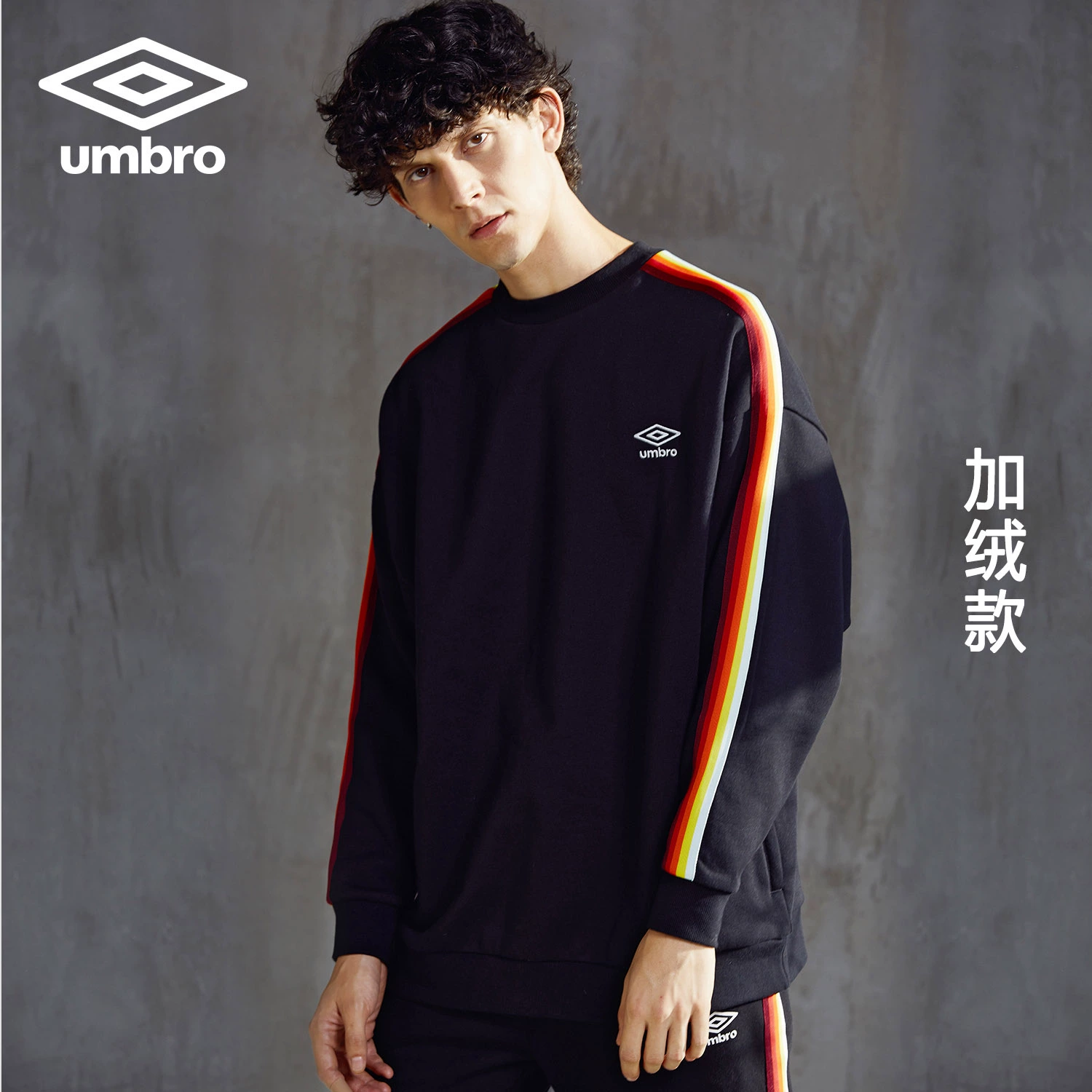 Umbro UMBRO 2018 áo pull nam mới mùa thu cộng với áo len không mũ nhung UI184AP2429 - Thể thao lông cừu / jumper