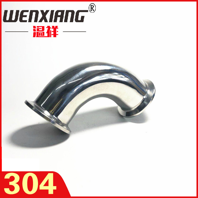 Wenxiang 304 stainless steel quick fit elbow 90 ° degree inside and outside mirror fine throwing sanitary grade hoop style pipe fitting spot