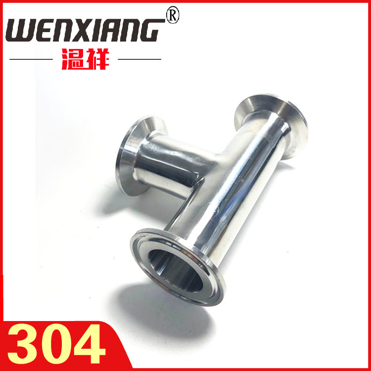 Winxiang 304 stainless steel quick fit three-way homodiameter mirror hoop joint elbow welded sanitary food grade pipe fittings