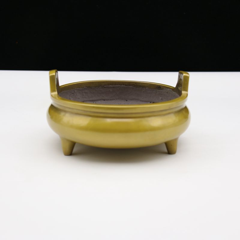 Ancient Play Xuande Furnace Rind-Style Pure Copper Ring Incense Stove Sandalwood Stove Upright Incense Stove Imitation Ancient Bronze Ware Pendulum
