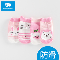 Li baby room baby socks loose mouth 0-1 years old 2 summer thin 6-12 months non-slip bottom baby toddler floor socks