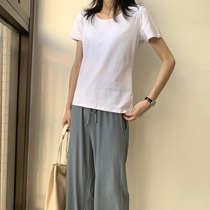  White pure cotton short-sleeved t-shirt womens Korean ins tide 2021 summer Hong Kong style slim slim simple all-match bottoming shirt