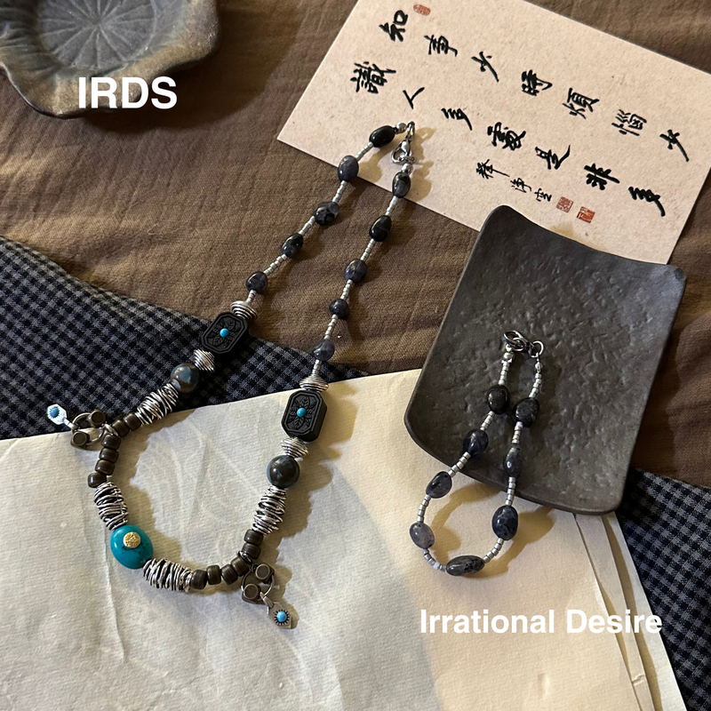 Non-Irds｜Original Turquoise Sterling Silver Old Silver Detachable Adjustable Length Necklace