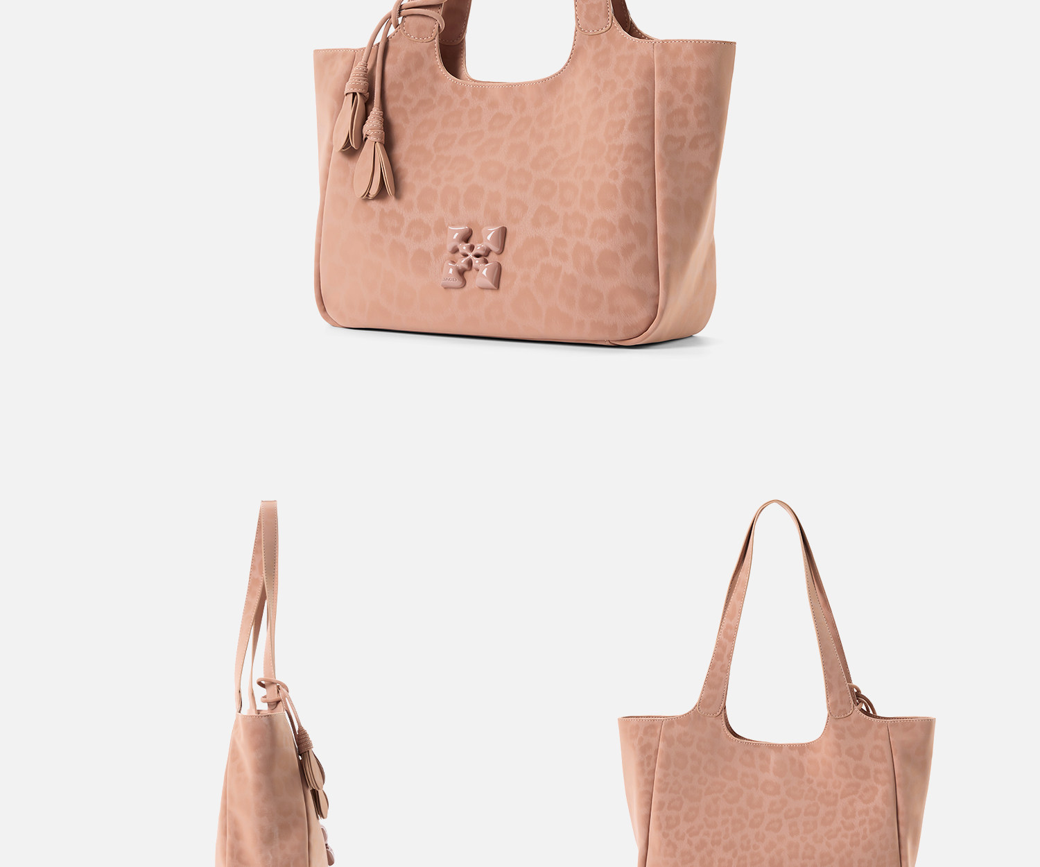 JACD Faux Leather Magnetic Snap Tote Bag