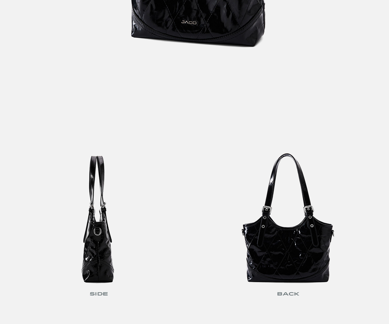 JACD White Quilted Synthetic Leather Crossbody Bag