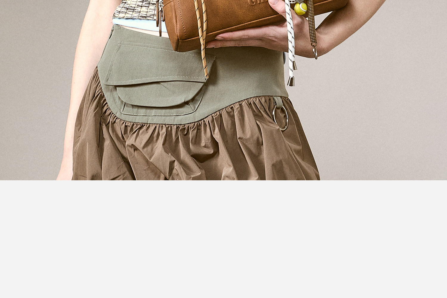 JACD Cinnamon Brown Faux Leather Zip-Top Bowling Bag