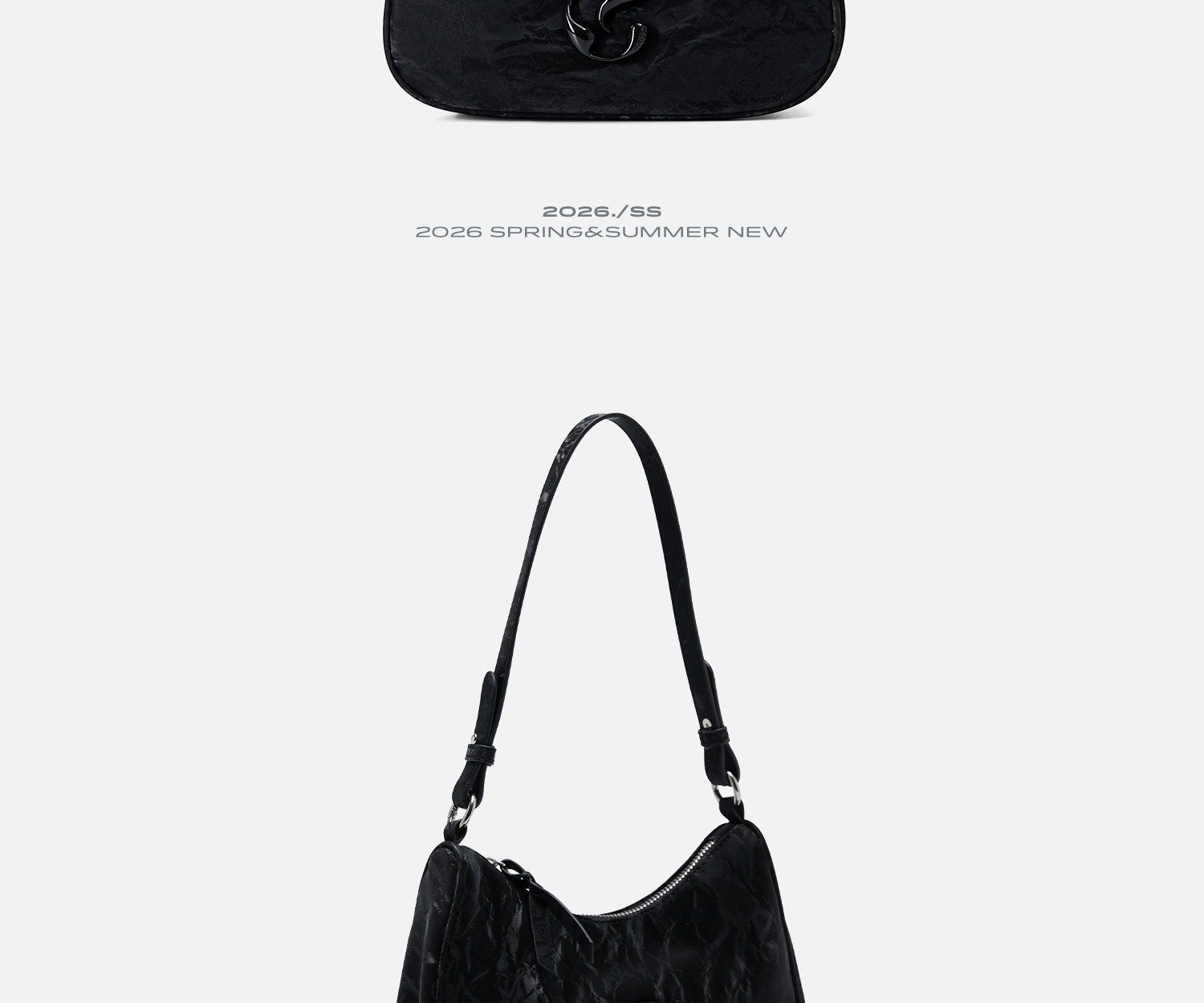 JACD Faux Leather Zip-Top Underarm Bag