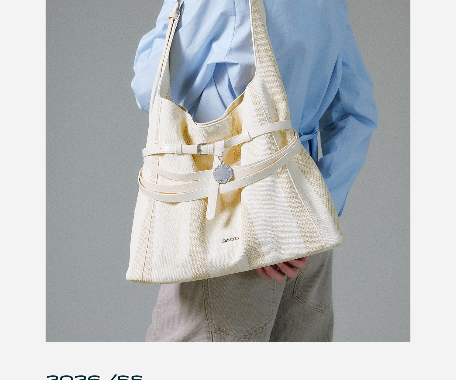 JACD Linen Magnetic Snap Shoulder Bag