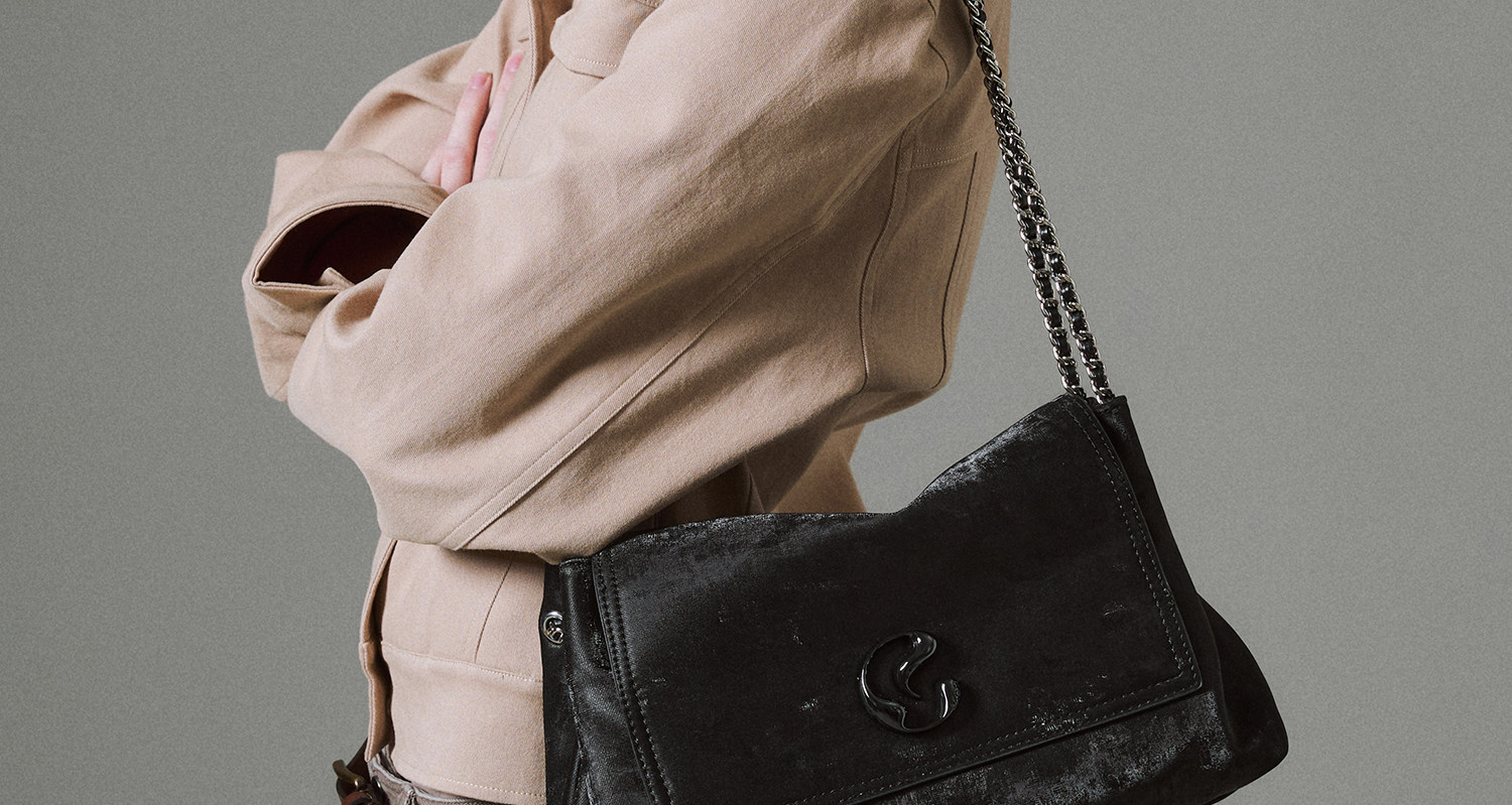 JACD Black Faux Leather Flap-Top Shoulder Bag