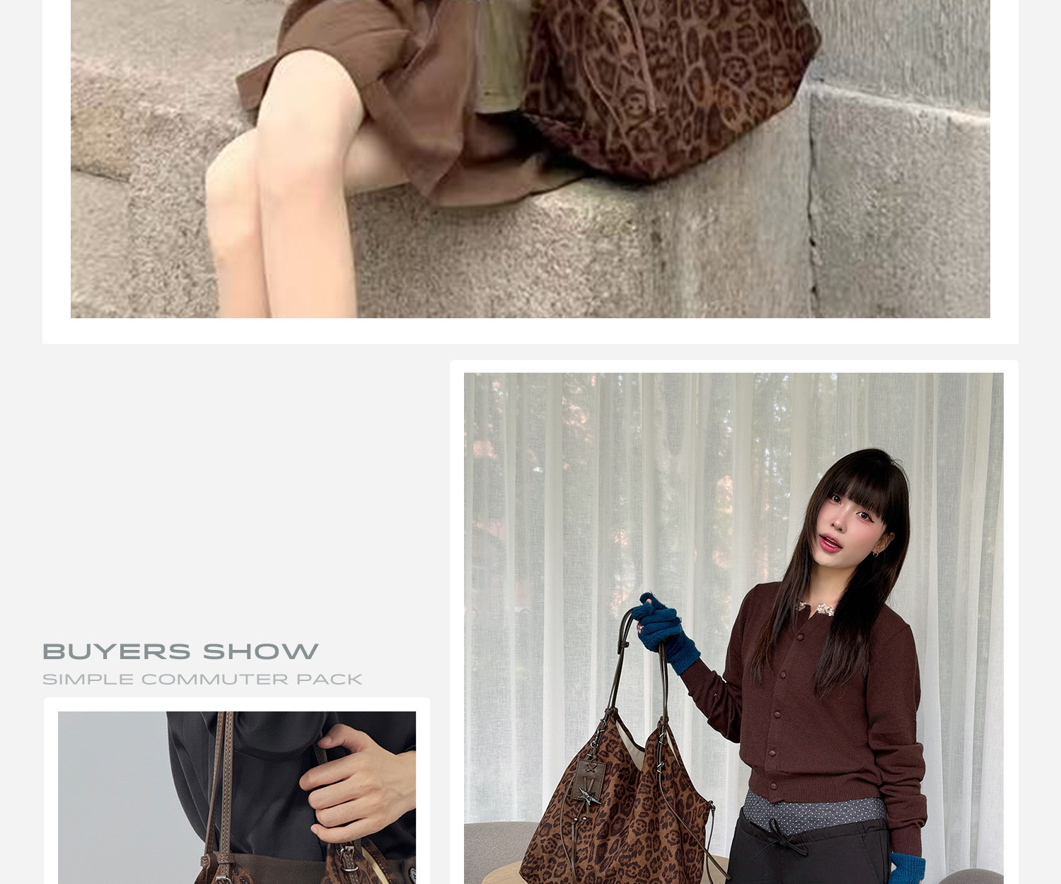 JACD Leopard Print Faux Leather Hobo Bag
