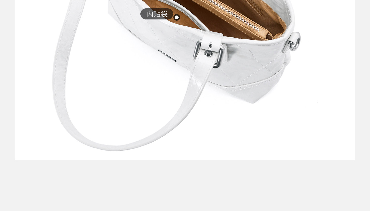 JACD White Quilted Synthetic Leather Crossbody Bag