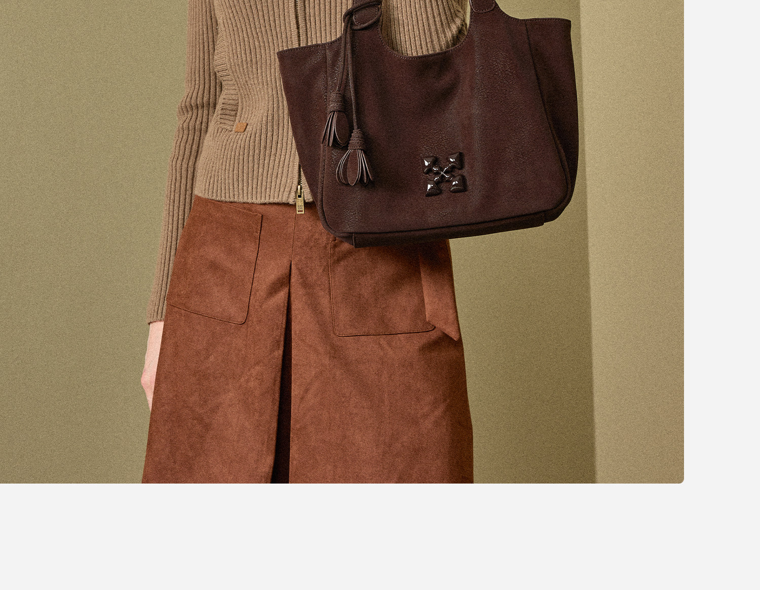 JACD Faux Leather Magnetic Snap Tote Bag
