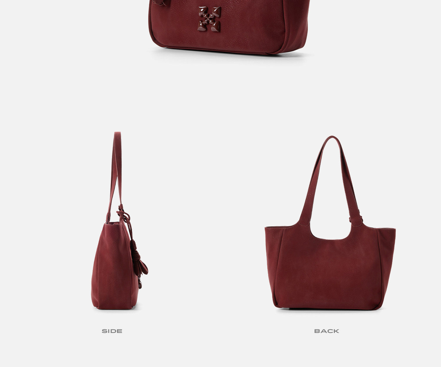 JACD Faux Leather Magnetic Snap Tote Bag