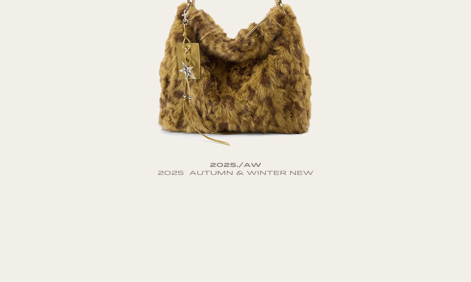 JACD Brown Plush Leopard Tote Bag