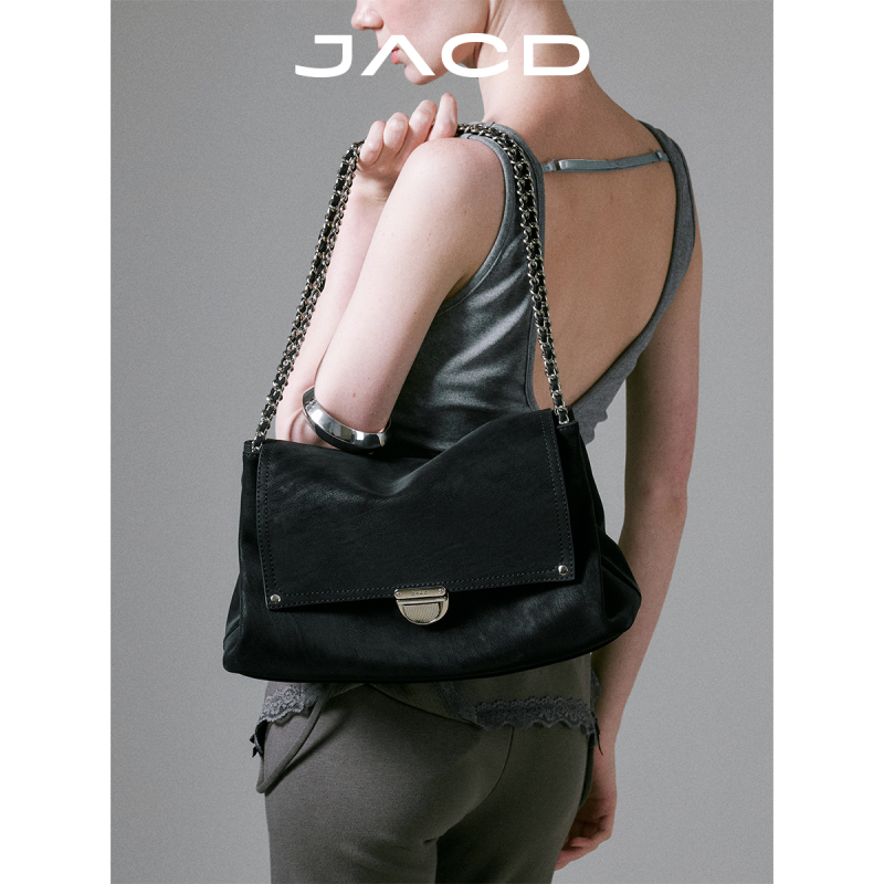 Jacd Black Bag for Women 2026 New Chain Bag High-End Luxury Genuine Leather Tote Bag Single Shoulder Crossbody Bag Jacd Black Bag for Women 2026 New Chain Bag High-End Luxury Genuine Leather Tote Bag Single Shoulder Crossbody Bag