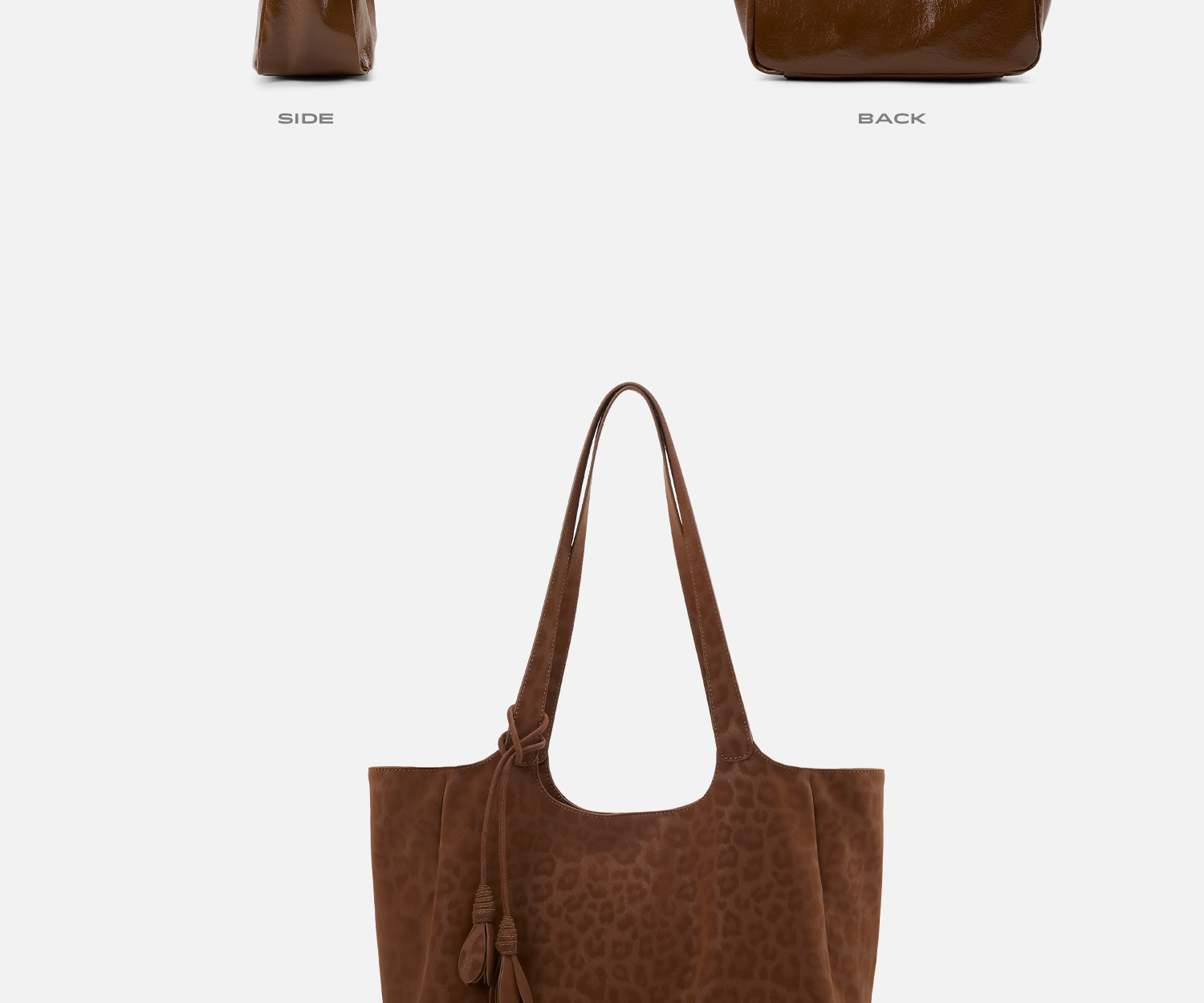 JACD Amber Brown Synthetic Leather Magnetic Snap Tote Bag