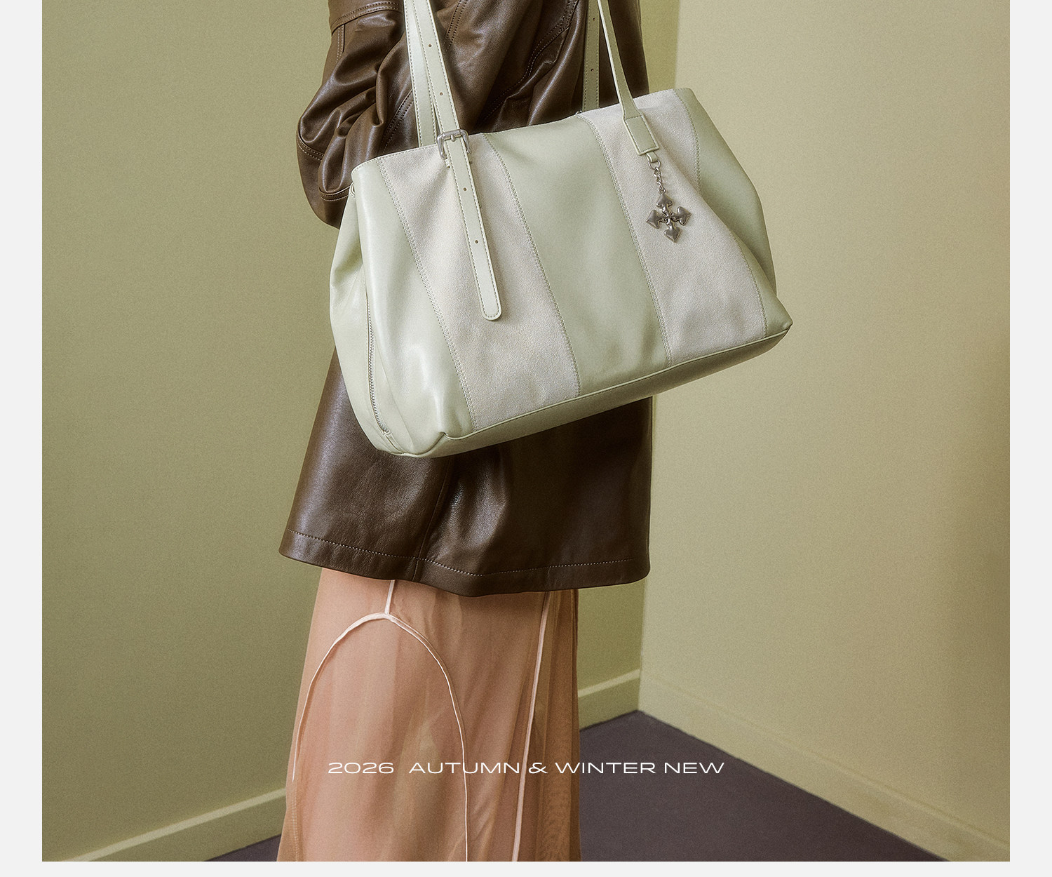 JACD Cardamom Green Leather Tote Shoulder Bag