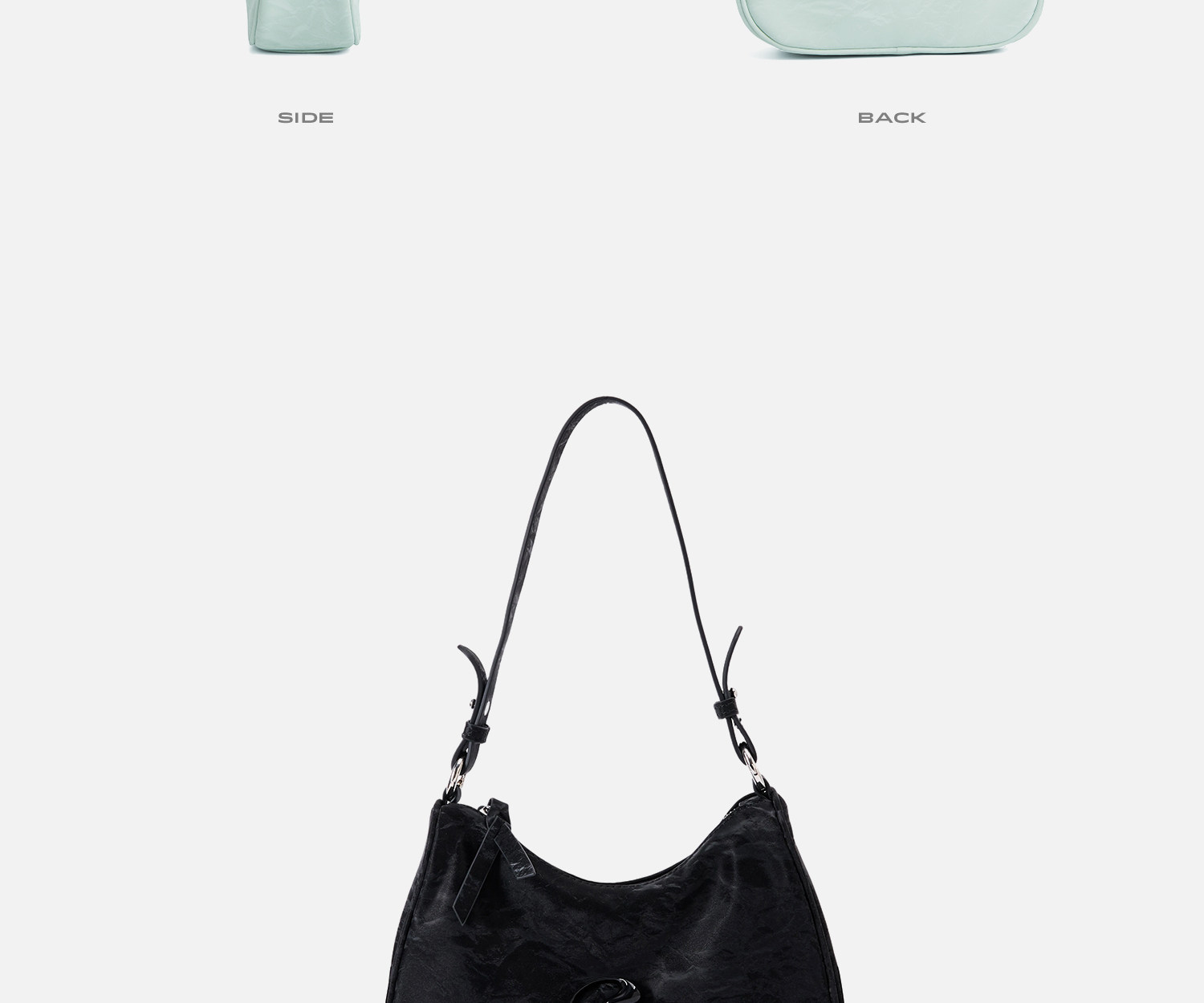 JACD Faux Leather Zip-Top Underarm Bag
