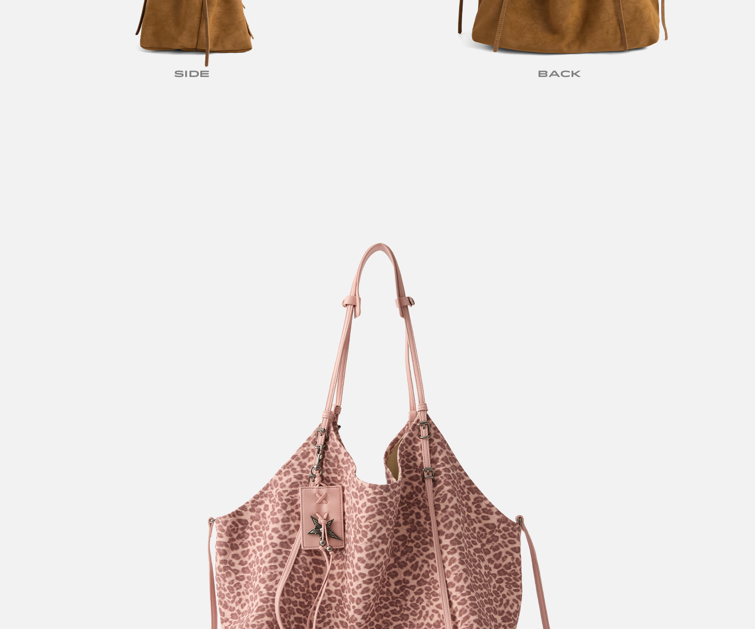 JACD Leopard Print Faux Leather Hobo Bag