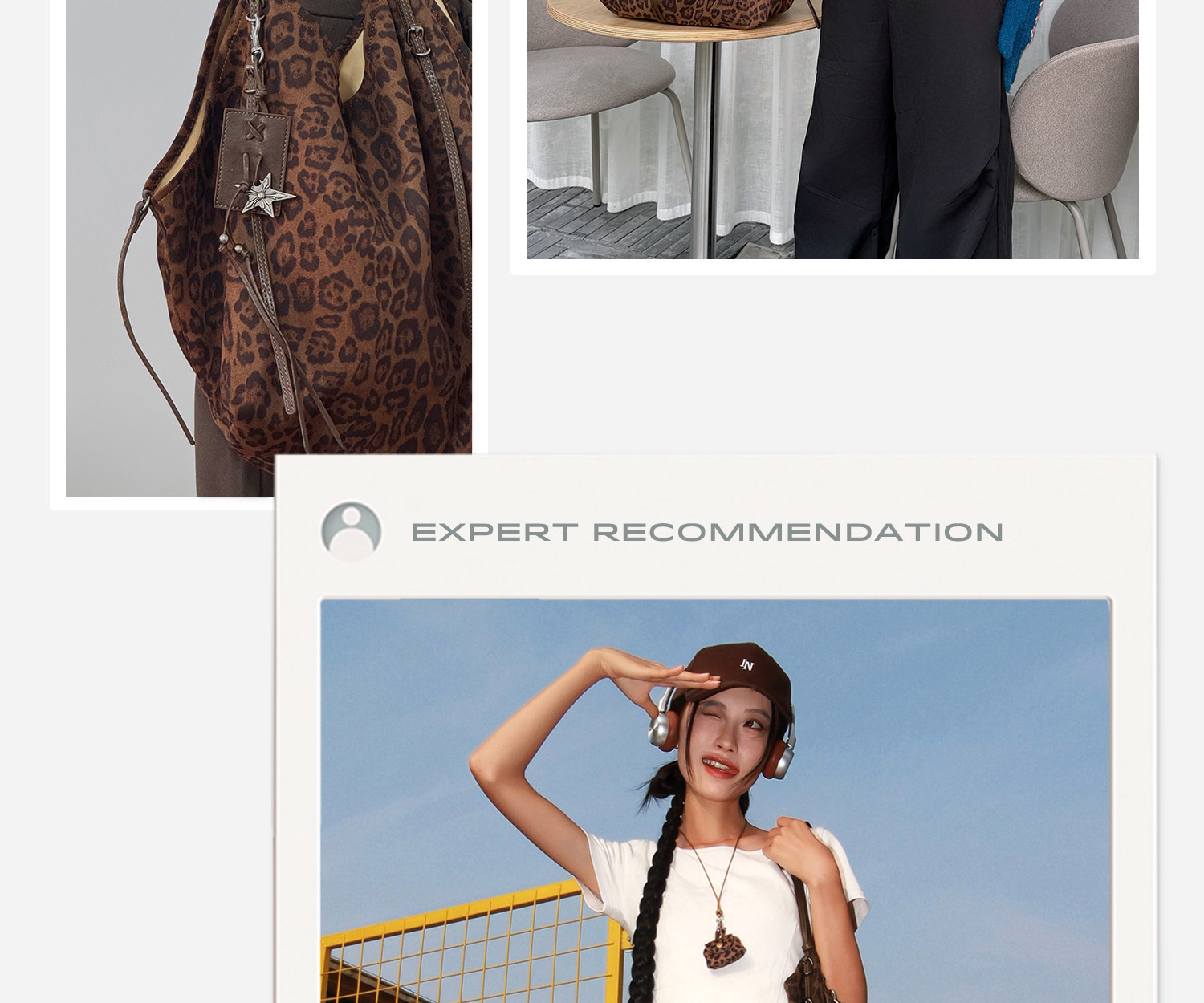 JACD Leopard Print Faux Leather Hobo Bag