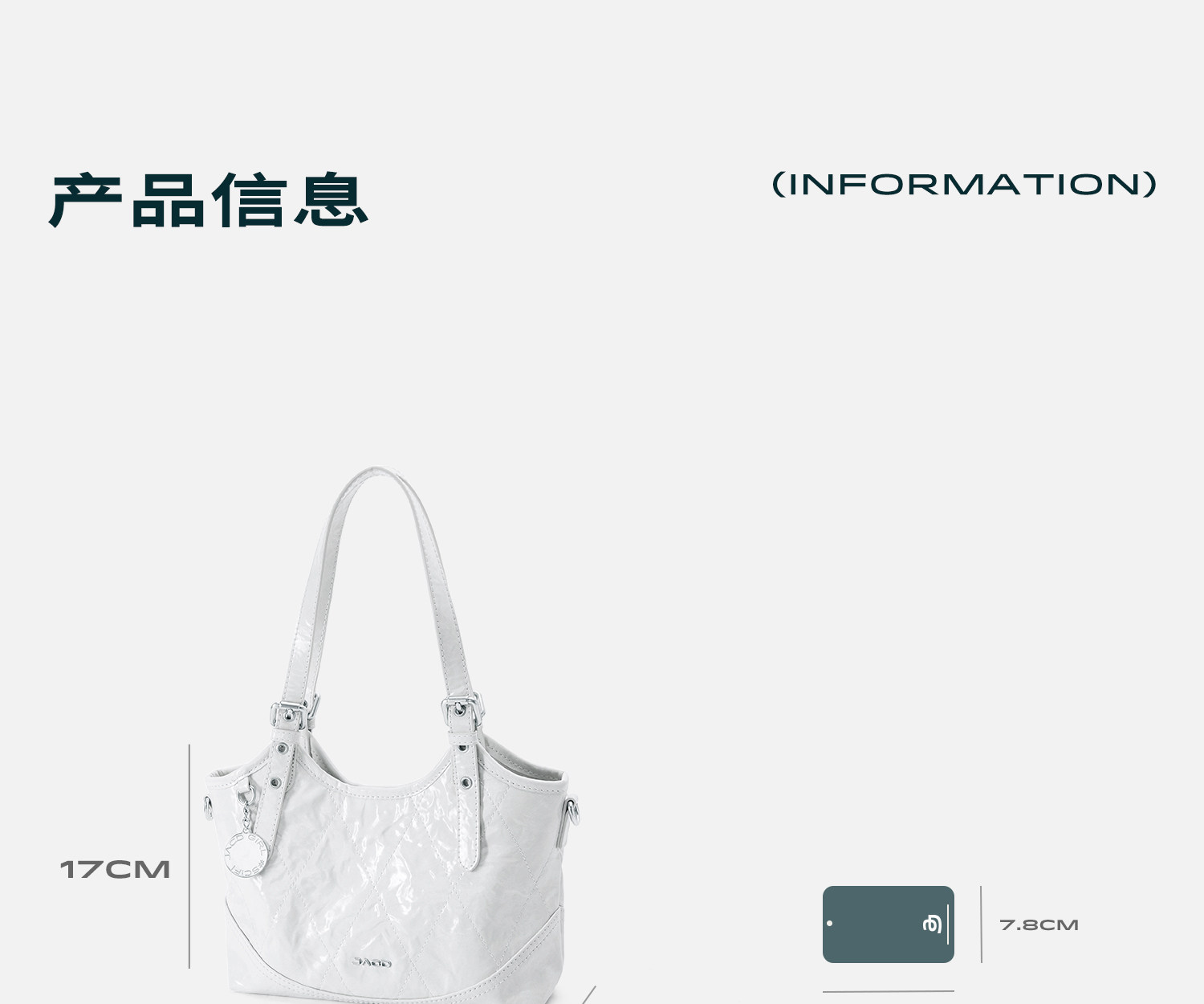 JACD White Quilted Synthetic Leather Crossbody Bag