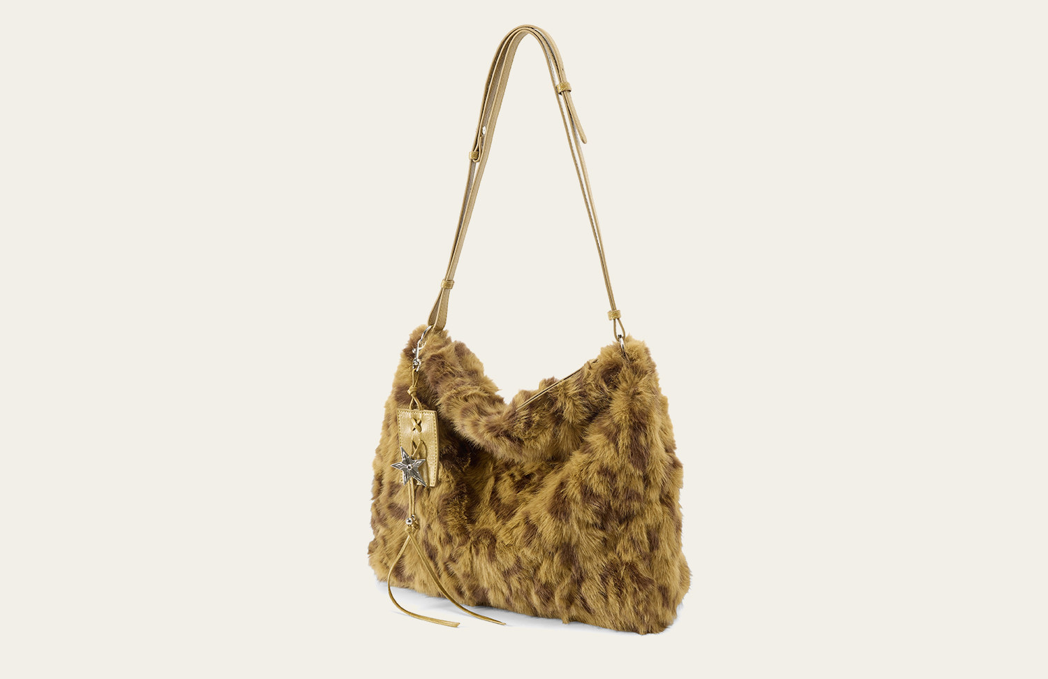 JACD Brown Plush Leopard Tote Bag