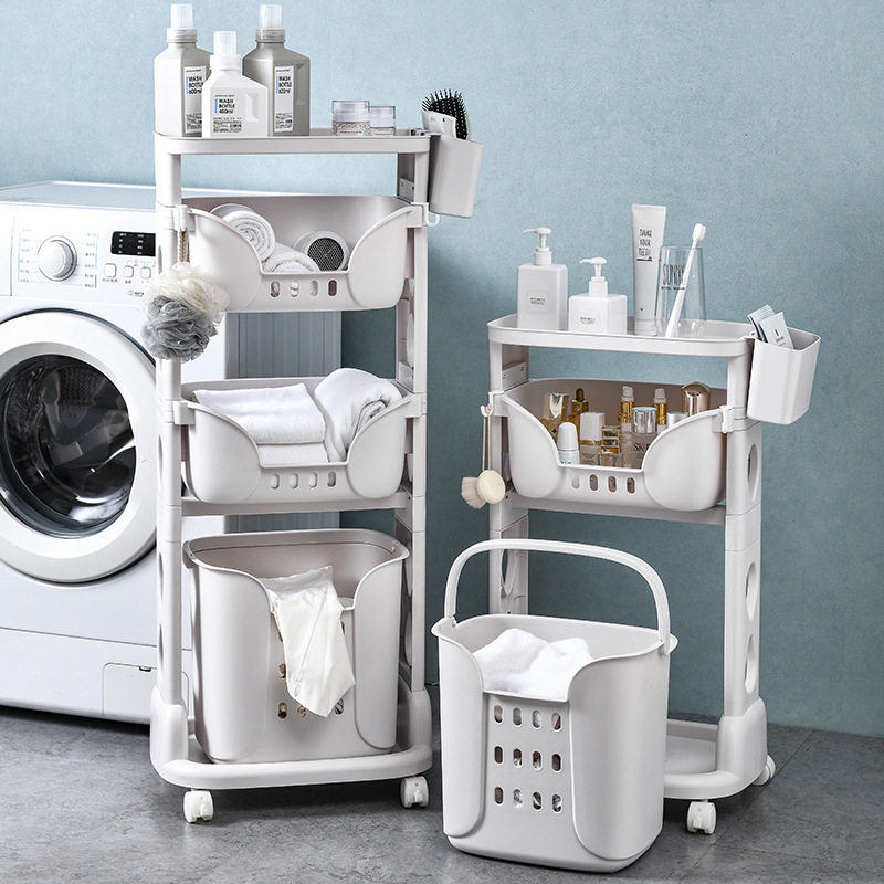 Dressing room cart Dirty Laundry Basket containing Home Clothes Ins Wind containing basket Separated Sorting Laundry Basket Shelve