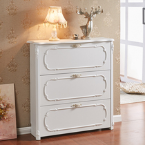 Ultra-thin dump shoe cabinet Pastoral European simple modern entrance 17cm foyer cabinet white door locker shoe rack