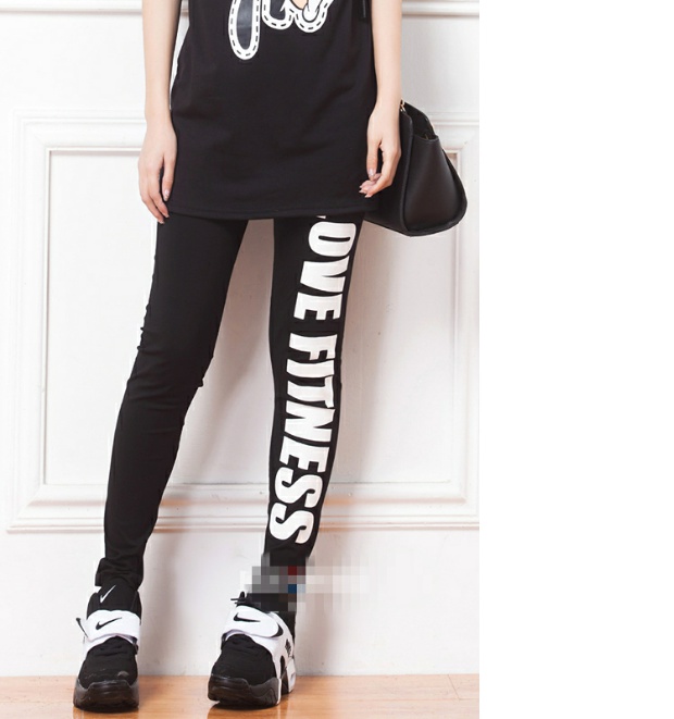 Quần legging nữ mặc họa tiết cá tính họa tiết cotton mỏng mùa xuân và mùa thu quần thể thao bó sát chân quần - Khởi động cắt shop đồ nữ