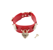 Exclusive custom shackle series retro love lock coarse leather collar neck ring
