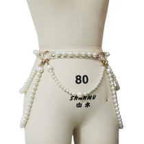 BAY high-end custom-made pure handmade transparent cortex Full detachable pearl chain belt