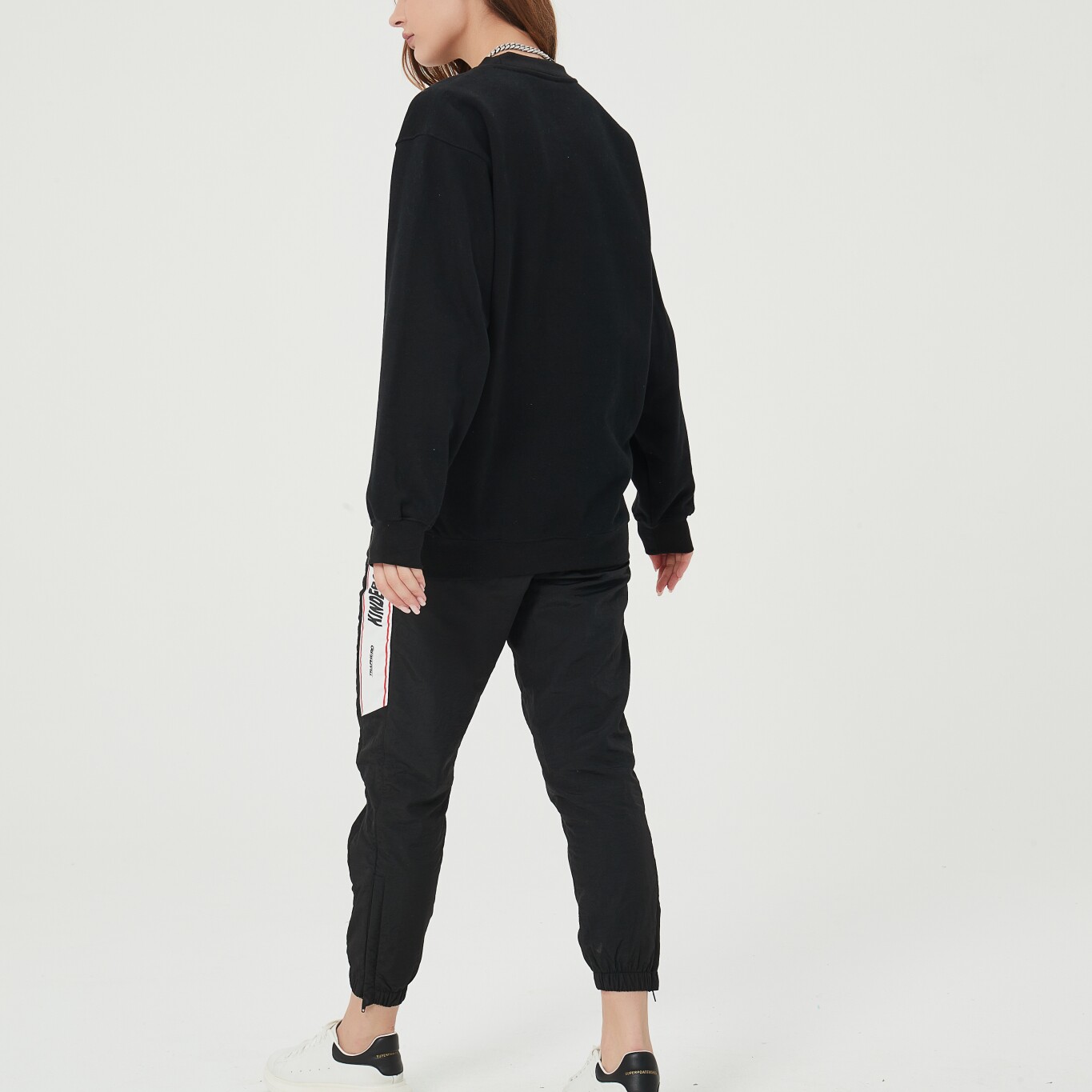 Traphero hip hop micro-bomb waterproof letters spliced loose casual pants street trends for men and women