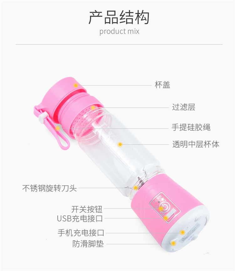 máy ép chậm loại nào tốt Máy ép trái cây cầm tay nhỏ Máy ép trái cây gia đình nhỏ Sinh viên Mini Electric Juice Cup Máy trộn thực phẩm - Máy ép trái cây máy xay philip