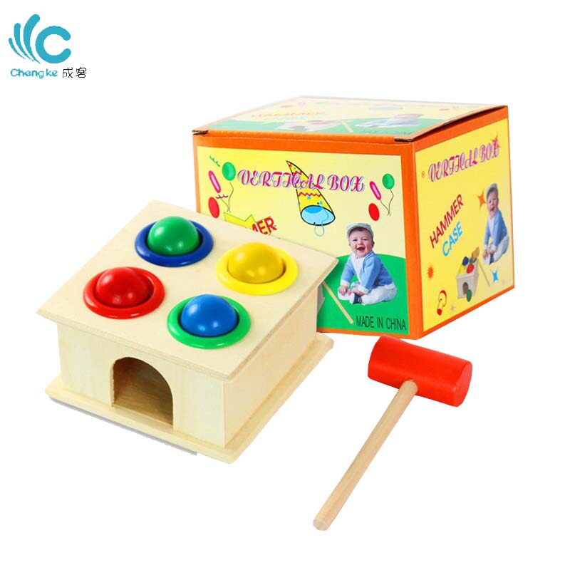 Children's wooden toys hit the ground rat baby Puzzle Enlightenment Small Hammer hammers the piling bench early to teach the parent-child knockout table