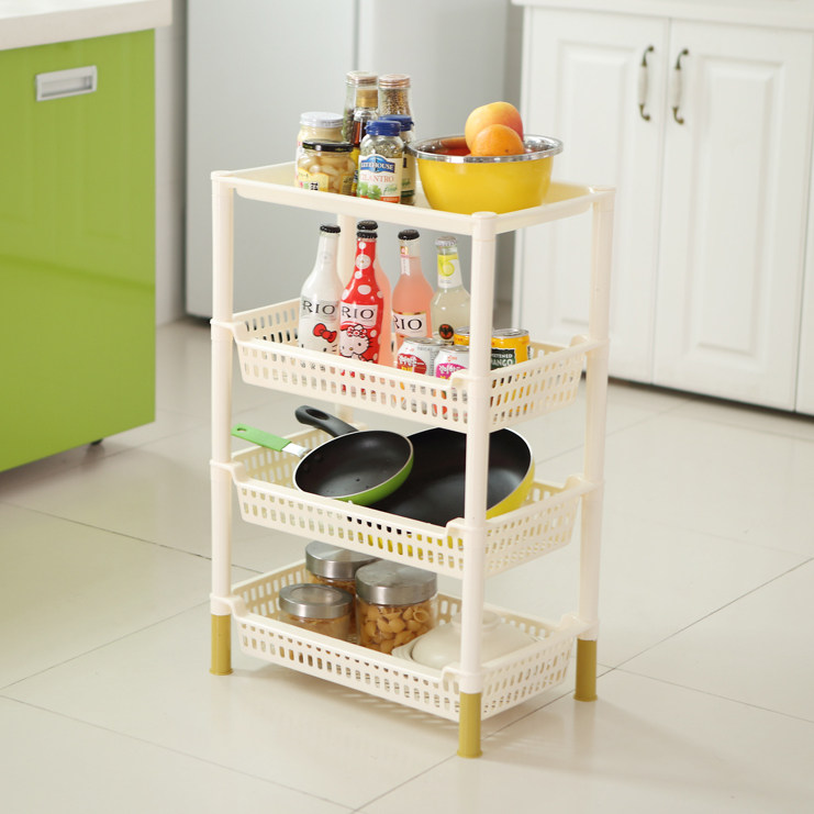 Thickened Large Multilayer Plastic Kitchen Vegetable Floor Shelve Makeup Room Bathroom washbasin containing finishing storage