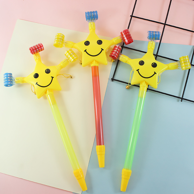 Creative funny toy big smiley face blowing dragon whistle roll big toy party birthday gift stall hot sale