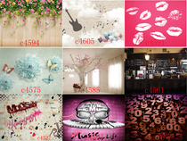 YY anchor background high-end warm network soft bag female anchor background 3D high-definition curtains cute doll shaking cloth