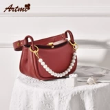 Модная небольшая красная сумка через плечо для невесты, сумка на одно плечо, 2021 года, из натуральной кожи