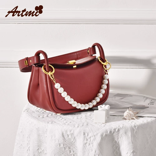 Модная небольшая красная сумка через плечо для невесты, сумка на одно плечо, 2021 года, из натуральной кожи