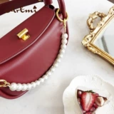 Модная небольшая красная сумка через плечо для невесты, сумка на одно плечо, 2021 года, из натуральной кожи