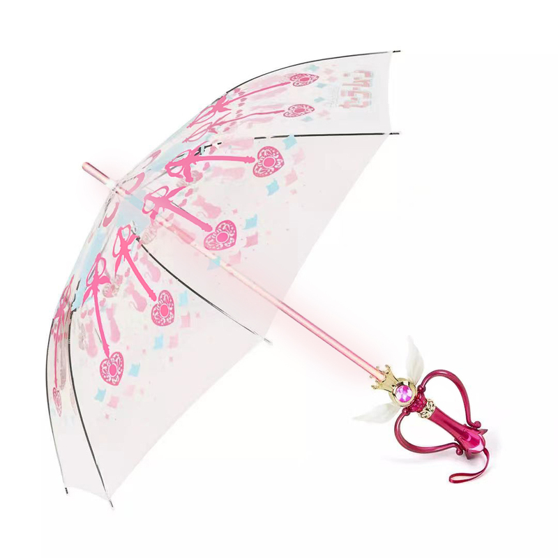 Sailor Moon Transformer Children's Magic Star and Moon Wand Japanese Co-Branded Water Ice Moon Glowing Princess Long-Handled Umbrella