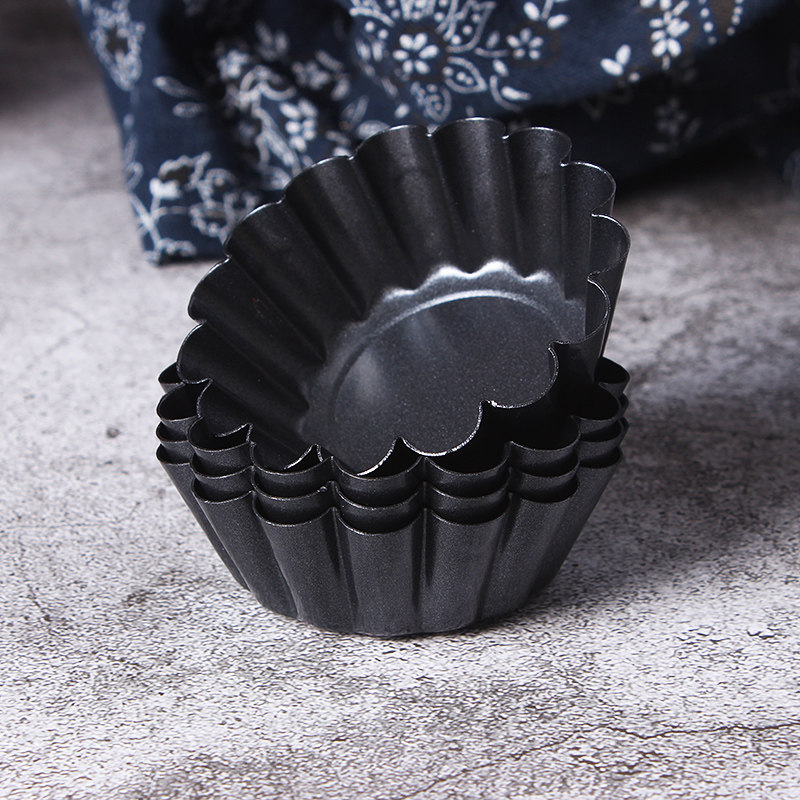 Lace egg tart die non-adhesive carbon steel die jelly pudding die repeatable chrysanthemum cane base for household