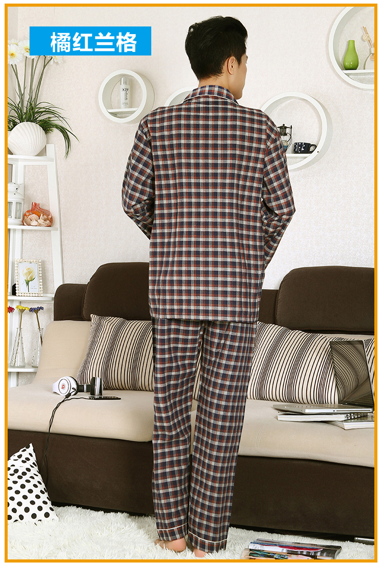 Mùa xuân và mùa thu đồ ngủ nam cotton dài tay phục vụ nhà mùa hè trung niên nam cotton mùa hè mỏng phần bông cộng với phân bón phù hợp đồ ngủ nam