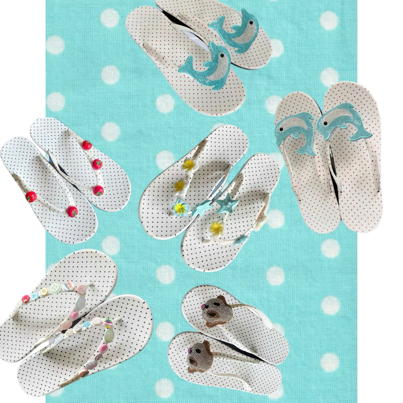 Special Offer Collection: Polka Dot Glitter Flip-Flops for Women, Suitable for Outdoor Wear, ins Blogger Picks, Beach Sandals with Thick Soles