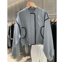 DS short coat women 2021 New loose student color spring and autumn short style collar zipper top baseball suit