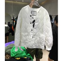 bobo1972 cotton coat womens 2021 new womens womens loose print letters winter cotton coat stand neck top