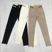 suomala jeans women 2021 New elastic slim slim autumn winter embroidery letters fashion small pants women