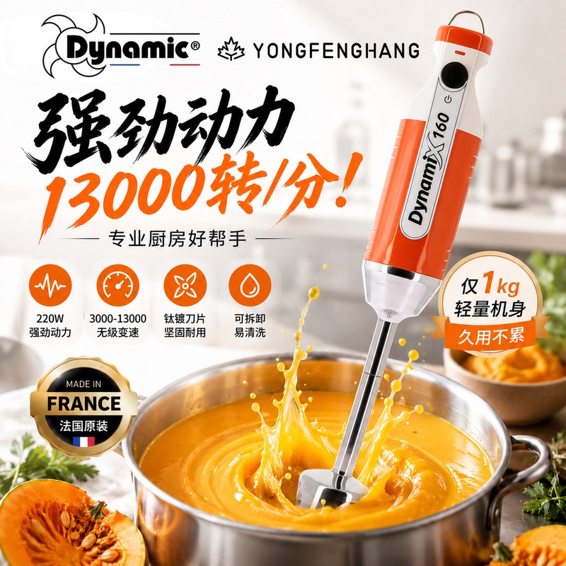Dynamic French Original Imported Handheld Homogenizer Blender with Powerful Motor and Stepless Speed Control Dynamic French Original Imported Handheld Homogenizer Blender with Powerful Motor and Stepless Speed Control